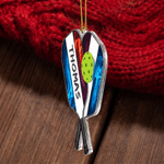 Adorno acrílico 2D personalizado y colorido con forma de raqueta de pickleball y nombre: regalo de Navidad para jugadores y entrenadores de pickleball 10