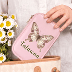 Boîte à bijoux personnalisée en cuir PU sur le thème des papillons et des fleurs de naissance, avec prénom et miroir de maquillage LED tricolore réglable – Cadeau d'anniversaire pour femme, à utiliser au quotidien 4