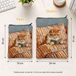 Housse de livre personnalisée avec nom et photo d'animal - Style peinture à l'huile - Cadeau pour les propriétaires d'animaux de compagnie