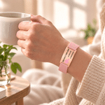 Personalized Pink Ribbon Bow Medical Alert Bracelet with Engraved Text Daily Wear Emergency Jewellery Birthday Gift for Breast Cancer Woman