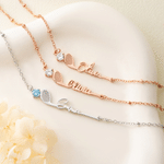 Personalised Golf Club Birthstone Sterling Silver Bracelet with Name Dainty Jewellery Team Birthday Anniversary Gift for Mum Wife Girlfriend Friend