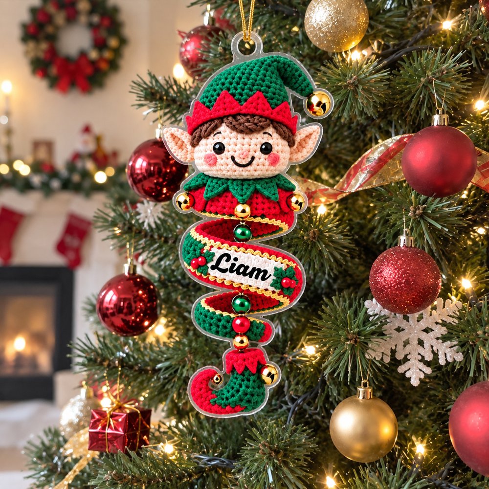 Personalised Cute Santa Claus Gingerbread Man Christmas Tree Ornament with Name Christmas Stocking Gift for Family Kids 4