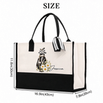 Personalized Golf Cart Birth Flower Large Tote Bag Portable with Name Travel Accessories Birthday Gift for Women Golf Lovers
