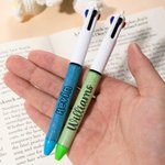 Personalised Multicolour 3 in 1 Glitter Ballpoint Pen with Name Daily Use Appreciation Birthday Gift for Nurses Teachers Students