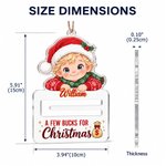 Personalised 3D-Style Art Photo A Few Bucks for Christmas Acrylic Money Holder Ornament with Name Christmas Gift for Kids