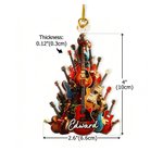 Personalized 3D-Effect Artwork Guitar Christmas Tree Acrylic Ornament with Name Home Decor Christmas Gift for Guitar Players Lovers