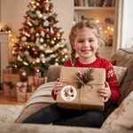 Personalised Christmas Theme Santa Holly Pinecone Glitter Initial Waterproof Stickers with Name Christmas Party Holiday Gift for Family Friends