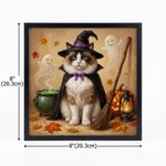 Gepersonaliseerde canvasafdrukken met foto’s van pompoenspookjes en heksen – Halloween- en verjaardagscadeau voor eigenaren en liefhebbers van huisdieren