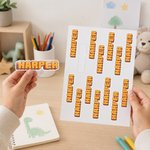 Personalised  Multicolour Name Waterproof Stickers Daily Use Christmas Birthday Gift for Student Kid