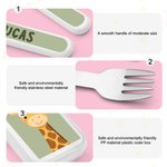 Personalized Cartoon Wild Animal Fork Spoon Knife 3 Pcs Cutlery Set with Name and Case Daily Use Back to School Birthday Christmas Gift for Kids 8