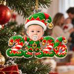 Personalized 3D-Effect Art Baby Face Photo Acrylic Christmas Theme Ornament Tree Decor Christmas Gift for New Parents Newborn 4