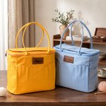 Borsa tote in tela personalizzata, con nome e multitasca porta gomitoli - Regalo di compleanno per amanti del lavoro a maglia