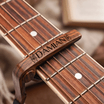 Personalized Monogram Wooden Guitar Capo with Engraved Name Guitar Accessory Birthday Gift for Guitar Music Lovers