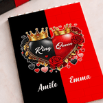 Personalised Love Theme King Queen Building Block Puzzle with Name Desk Decor Anniversary Christmas Party Gift for Couple Husband Wife 4