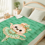Manta suave personalizada con nube de palabras del personaje «Dumpling», la bailarina de ballet con purpurina, con nombre; decoración para el hogar; regalo de cumpleaños y Navidad para niñas y bailarinas de ballet 8
