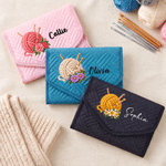 Personalised 3D-Effect Artwork Birth Flower Crochet Yarn Crochet Hook Organiser with Name Knitting Accessories Birthday Gift for Crochet Enthusiasts 1