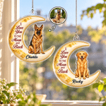 Personalised Pet Moon Hanging I love You to the Moon and Back Acrylic Ornament with Name Christmas Gift for Family Pet Owner