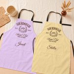 Tablier personnalisable vintage à rayures verticales pour pain au levain, avec prénom, ajustable, pour la pâtisserie et la cuisine – Cadeau d'anniversaire ou de Noël pour les boulangers et les passionnés de cuisine