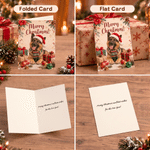 Personalized Merry Christmas Santa Hat Pet Photo Greeting Card with Name and Text Christmas Party Gift for Pet Owners Lovers Family