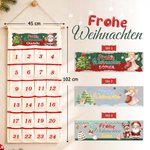 Personalisierter wiederverwendbarer Adventskalender | mit Wunschtext und 24 Stofftaschen | Weihnachts-Wandbehang | Weihnachtsgeschenk für Familie