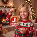 Personalized Holly Cute 3D-Effect Artwork Gingerbread Initial Acrylic Ornament with Name Home Tree Decor Christmas Gift for Family Children 4