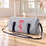 Personalised Multicolour Ballet Element Seersucker Duffle with Name Dance Class Birthday Gift for Ballet Lovers Kids