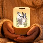 Personalisiertes Haustier-Foto Nachtlicht mit Blumen & Namen | Kabellos & Dimmbar | Schlafzimmer Deko | Geburtstagsgeschenk für Herrchen & Frauchen 4