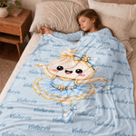Manta suave personalizada con nube de palabras del personaje «Dumpling», la bailarina de ballet con purpurina, con nombre; decoración para el hogar; regalo de cumpleaños y Navidad para niñas y bailarinas de ballet 4