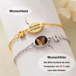 Personalisiertes Armband mit wärmeaktiviertem Geheimfoto | mit 3D-Bubble-Initiale und Gravur | Geburtstagsgeschenk für Tierliebhaber