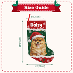 Personalized Christmas Theme Oil Painting Pet Photo Christmas Stocking with Name Home Decoration Christmas Gift for Pet Owners
