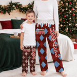 Personalized Candy Cane Plaid Pattern Soft Drawstring Pajama Pant with Name Christmas Gift for Family Kids