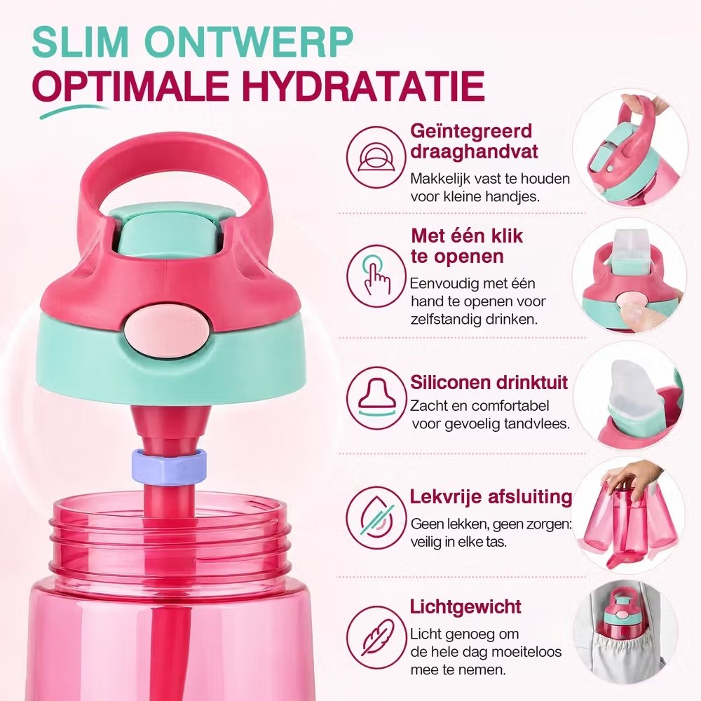 Gepersonaliseerde cartoonfiguur waterfles met naam en siliconen rietje voor buitenactiviteiten back-to-schoolcadeau voor scholieren 9