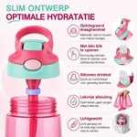 Gepersonaliseerde cartoonfiguur waterfles met naam en siliconen rietje voor buitenactiviteiten back-to-schoolcadeau voor scholieren 9