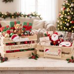 Personalisiertes Weihnachts-Etikett für Weihnachtsschachteln mit Weihnachtsmannmütze und Zuckerstange, mit Namen und Text – Weihnachtsgeschenk für Kinder und die Familie 3