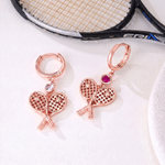 Personalized Tennis Racket Birthstone Earrings Dainty Jewelry Daily Use Birthday Gift for Woman Friend