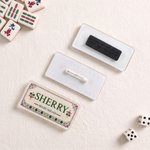 Personalized Acrylic Mahjong Design Magnetic Name Tag with Text Mahjong Night Group Club Gift for Mahjong Lovers Players 6