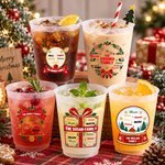 Personalised Family Christmas Element 12-16 oz Plastic Cup with Text and Name Christmas Family Gathering Party Gifts for Family Guests