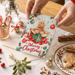 Personalized Holly Christmas Theme Pet Photo Greeting Card with Name and Text Christmas Party Gift for Pet Lovers Friends Family