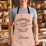 Tablier personnalisable vintage à rayures verticales pour pain au levain, avec prénom, ajustable, pour la pâtisserie et la cuisine – Cadeau d'anniversaire ou de Noël pour les boulangers et les passionnés de cuisine