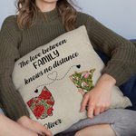Personalized Long Distance Two States State Flowers Soft Throw Pillow Cover with Title & Name Home Decor Christmas Anniversary Gift for Besties Family