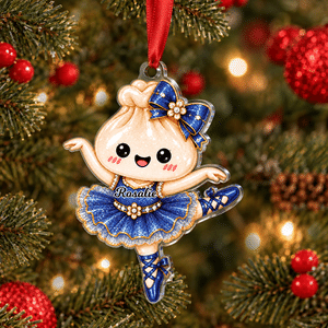 Personalized Multicolor Ballerina Dumpling Dancer Acrylic Hanging Ornament with Name Tree Decoration Christmas Gift for Girls Ballet Teachers