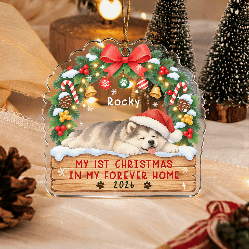 Personalised My 1st Christmas Pet Photo Design Acrylic Ornament with Name and Year Christmas Tree Decor Christmas Gift for Pet Owners Lovers 5