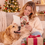 Personalized Merry Christmas Santa Hat Pet Photo Greeting Card with Name and Text Christmas Party Gift for Pet Owners Lovers Family