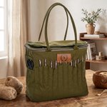 Borsa tote in tela personalizzata, con nome e multitasca porta gomitoli - Regalo di compleanno per amanti del lavoro a maglia