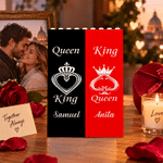 Personalised Love Theme King Queen Building Block Puzzle with Name Desk Decor Anniversary Christmas Party Gift for Couple Husband Wife 5