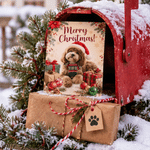 Personalized Merry Christmas Santa Hat Pet Photo Greeting Card with Name and Text Christmas Party Gift for Pet Owners Lovers Family