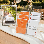 Personalised Multicolour Wedding Theme Striped Line Photo Playing Cards Iron Box Set with Name and Date Wedding Engagement Gift for Newlyweds Couples
