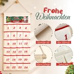 Personalisierter wiederverwendbarer Adventskalender | mit Wunschtext und 24 Stofftaschen | Weihnachts-Wandbehang | Weihnachtsgeschenk für Familie
