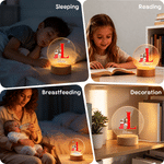 Veilleuse LED personnalisée en acrylique « Elfe de Noël » avec initiale, prénom et socle en bois – Décoration de chambre – Cadeau de Noël pour garçons et filles