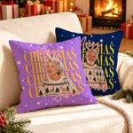 Personalised Cute Christmas Snow Star Element Pillow with Photo and Name Soft Home Decor Christmas Gift for Family Friends